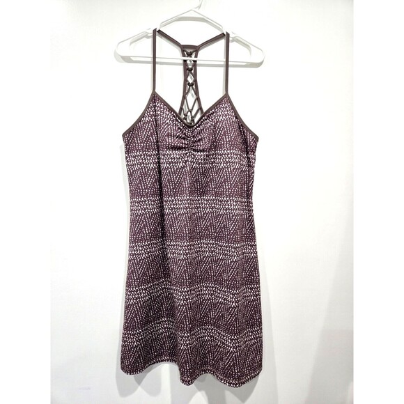 Prana Womens Elixir Activewear Tank Dress Tennis‎ Lattice Racerback Plum Sz XL - Picture 3 of 9